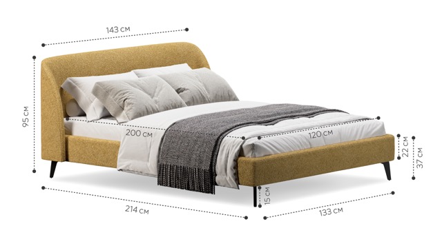 Кровать Мосс 120x200 на ножках Букле Soul 540