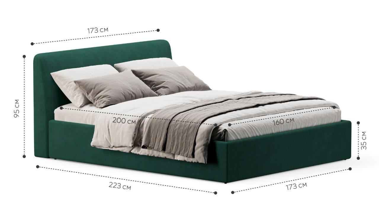 Кровать Симпл 160х200 велюр velutto soft 667