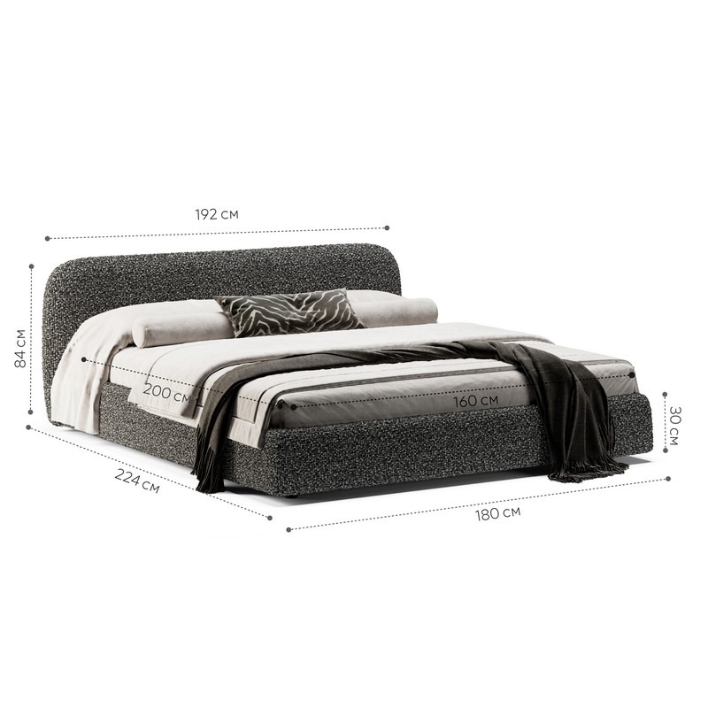 Кровать Лагом шенилл Porterelli 09 1.6х2.0