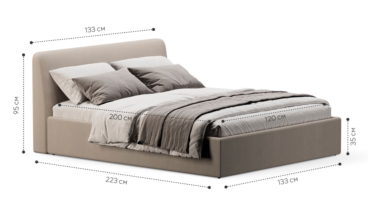 Кровать Симпл 120х200 велюр velutto soft 113